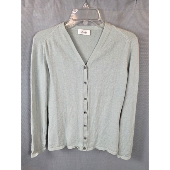 Laurel Burch Sweaters - Laurel Women Cardigan Top Small-36 Light Gray Color Button Up V-Neck